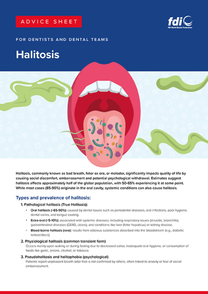 Halitosis Advice Sheet Cover