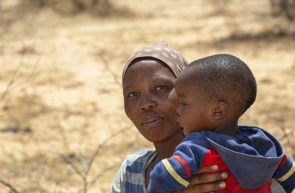 African woman with child